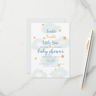 Invitation Twinkle Little Star & Cloud Baby shower