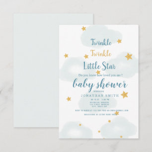 Invitation Twinkle Little Star & Cloud Baby shower
