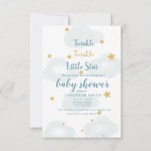 Invitation Twinkle Little Star & Cloud Baby shower