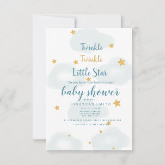 Invitation Twinkle Little Star & Cloud Baby shower