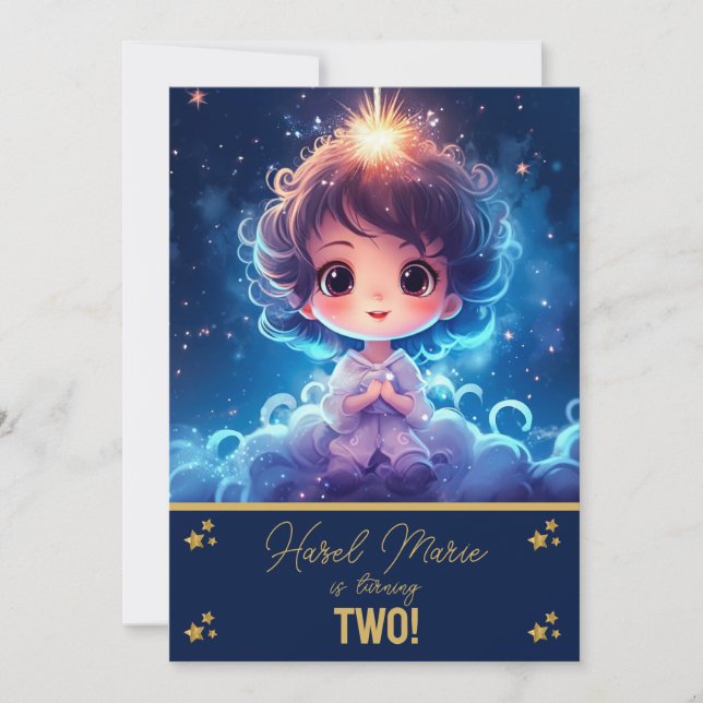 Invitation Twinkle Little Starry Princess Girl Anniversaire (Devant)