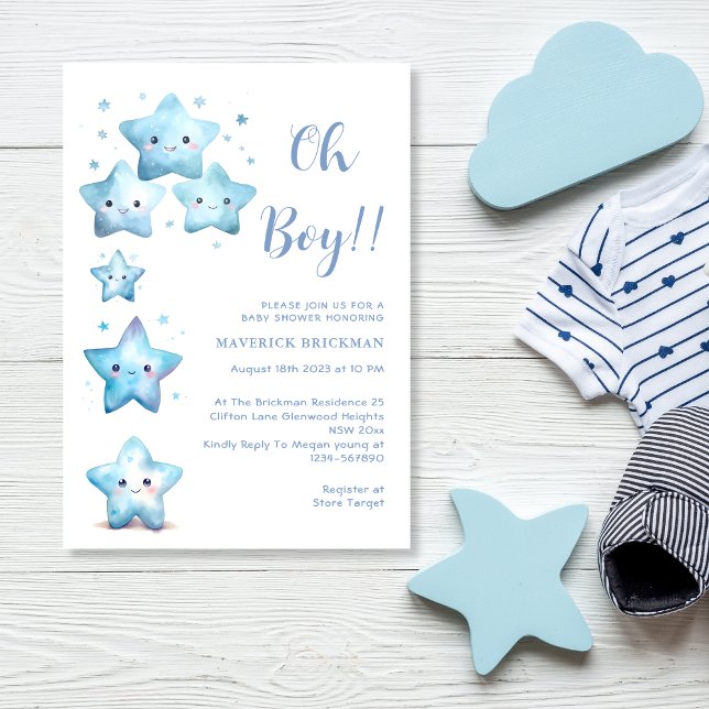 Invitation Twinkle scintille Petite étoile oh Baby shower gar (Créateur téléchargé)