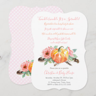 Invitation Twinkle Sprinkle Poem Citrouille Baby Sprinkle Gir