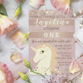 Invitation Twinkle Star Girl 1er anniversaire