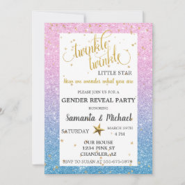 Invitation Twinkle Star Ombre Parties scintillant Sexe Reveal