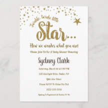 Twinkle Twinkle Genre Révéler Baby shower Invitati