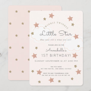 Invitation Twinkle Twinkle Little Star 1er anniversaire
