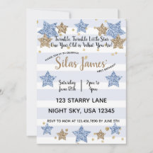 Twinkle Twinkle Little Star 1er anniversaire Blue