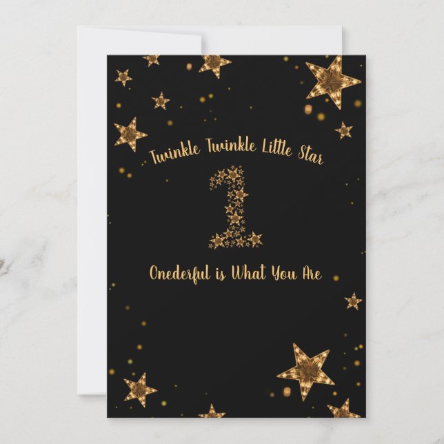 Invitation Twinkle Twinkle Little Star, Anniversaire extraord (Devant)