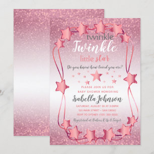 Invitation Twinkle Twinkle Little Star - Baby Girl Douche