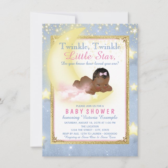 Invitation Twinkle Twinkle Little Star Baby shower (Devant)