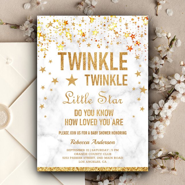 Invitation Twinkle Twinkle Little Star Baby shower (Créateur téléchargé)
