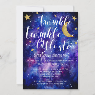 Invitation Twinkle Twinkle Little Star Baby shower Galaxy