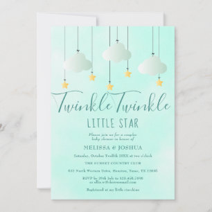 Invitation Twinkle Twinkle Little Star Baby shower neutre