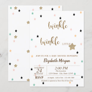 Invitation Twinkle Twinkle Little Star Baby Shower se tradui