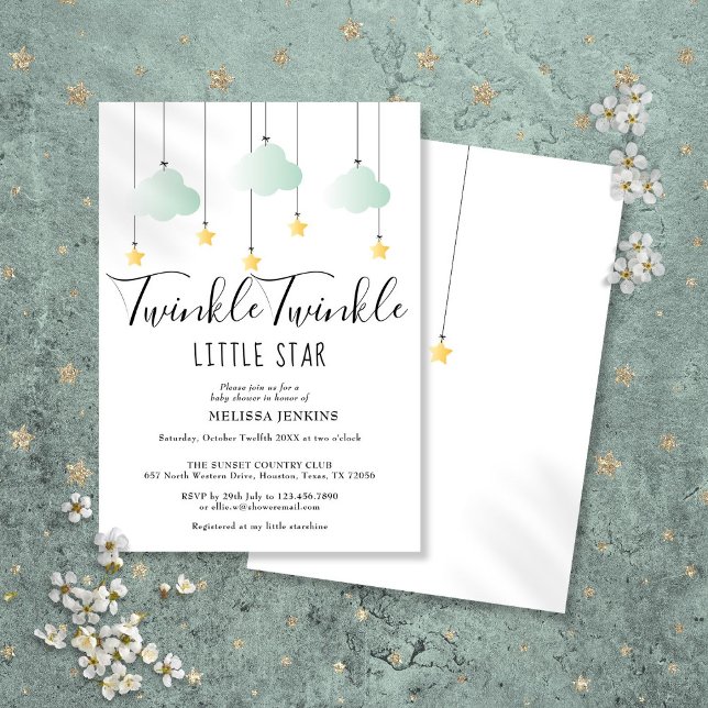 Invitation Twinkle Twinkle Little Star Baby shower Sprinkle (Twinkle Twinkle Little Star Baby Shower Sprinkle Invitation)