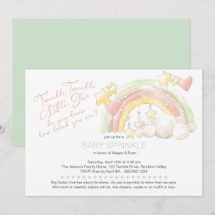 Invitation Twinkle Twinkle Little Star Bébé Arc-en-ciel Sprin
