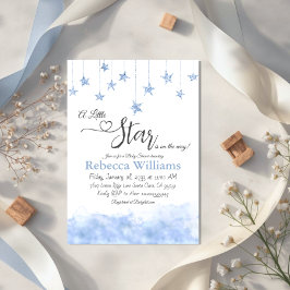 Invitation Twinkle Twinkle Little Star Blue Boy Baby Shower