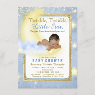 Invitation Twinkle Twinkle Little Star Ethnic Boy Baby shower