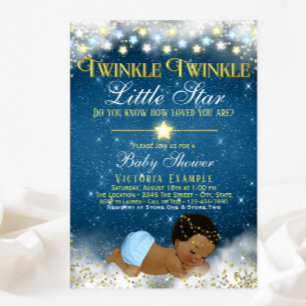 Invitation Twinkle Twinkle Little Star Ethnic Boy Baby shower