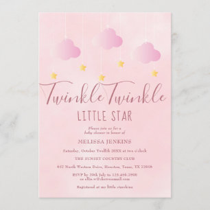 Invitation Twinkle Twinkle Little Star Fête de Naissance Fill