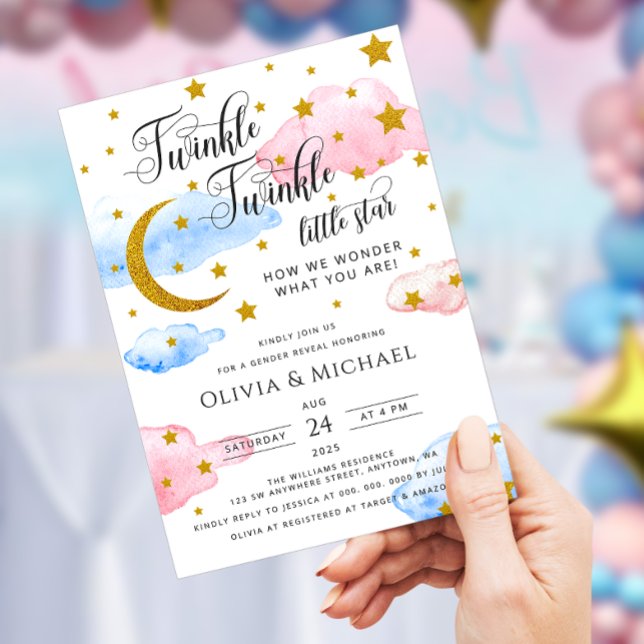 Invitation Twinkle Twinkle Little Star Genre Reveal Party (Créateur téléchargé)