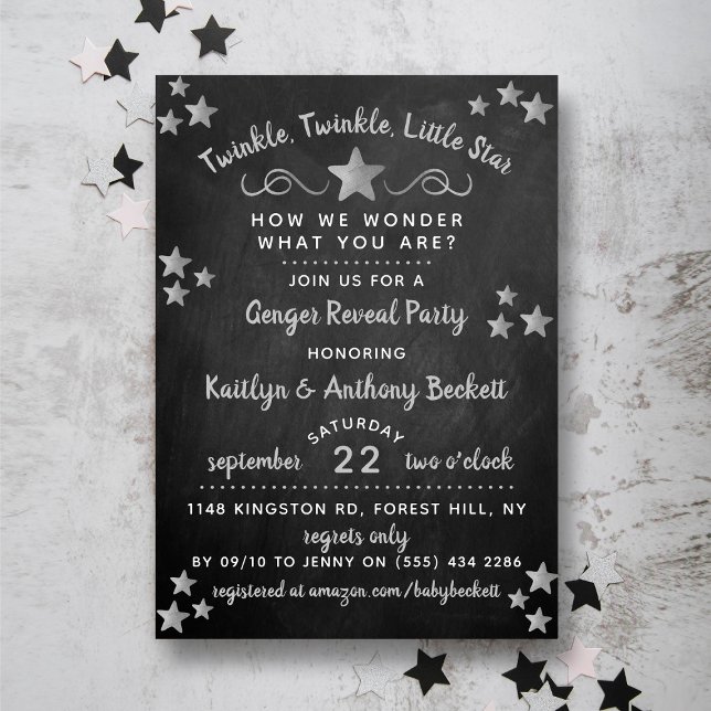 Invitation Twinkle Twinkle Little Star Genre Reveal Party (Créateur téléchargé)