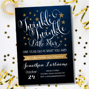 Invitation Twinkle Twinkle Little Star Premier anniversaire