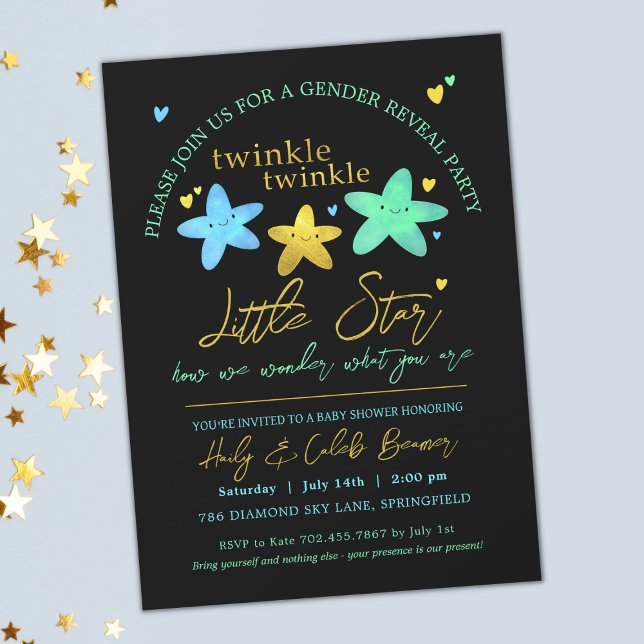 Invitation Twinkle Twinkle Little Star Sexe Révéler Douche I (Créateur téléchargé)
