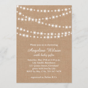 Invitation Twinkle Twinkle Little Star sur Burlap