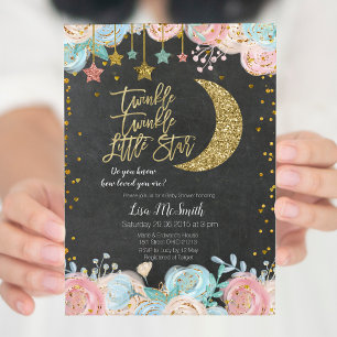 Invitation Twinkle Twinkle Little Star Twin Baby shower