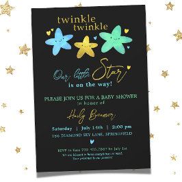 Invitation Twinkle Twinkle Notre petit Baby shower Star