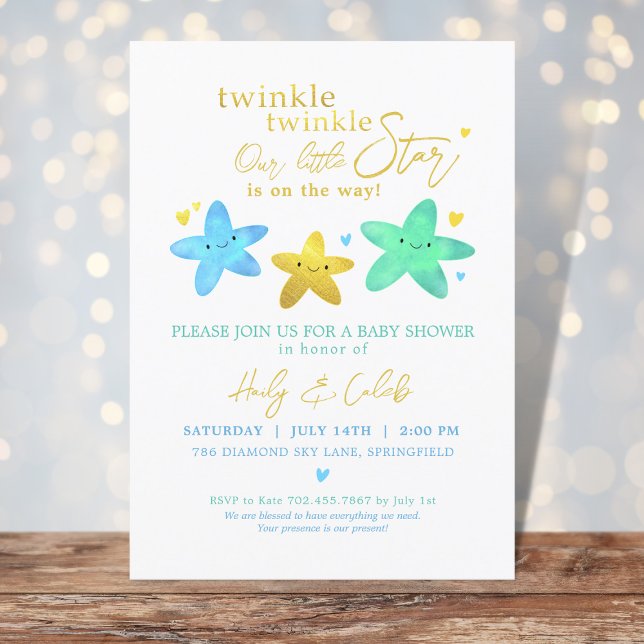 Invitation Twinkle Twinkle Notre petit Baby shower Star (Créateur téléchargé)
