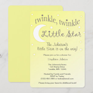Invitation Twinkle Twinkle petite étoile jaune doux invitatio