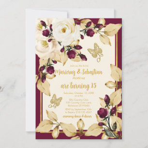 Invitation Twins 15e Anniversaire Champagne Bourgogne Gold Fr