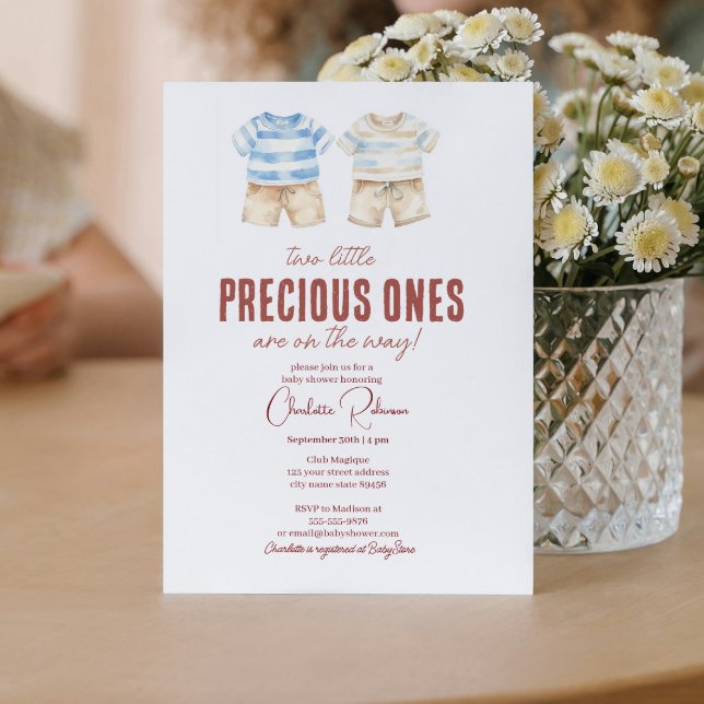 Invitation Twins bébé garçon mignonne Baby shower (Créateur téléchargé)