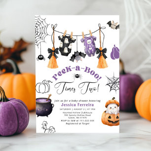 Invitation Twins Clothesline Petit Baby shower Boo