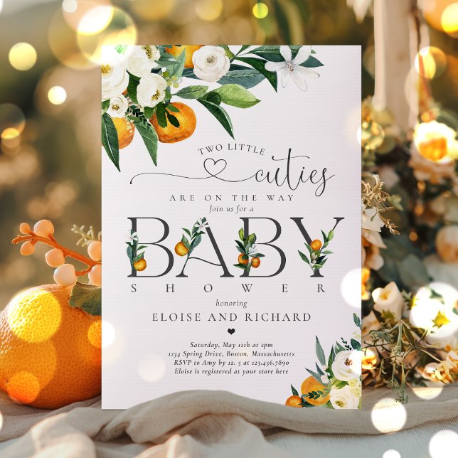 Invitation Twins Deux Petites Cutie Sur Le Chemin Baby shower (Créateur téléchargé)