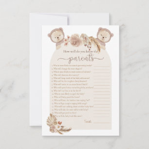 Invitation Twins Teddy Bear qui connaît le jeu de douche Pare