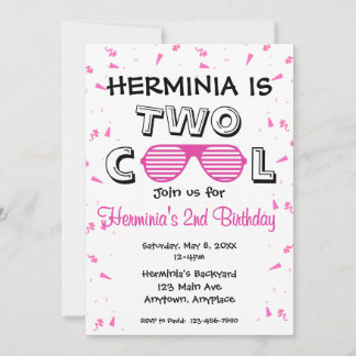 Invitation TWO Cool Lunettes de soleil 2e fête d'anniversaire