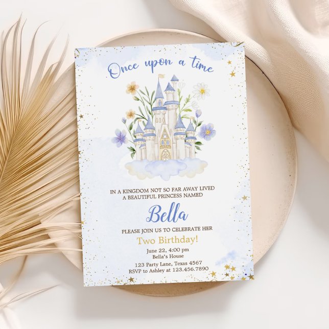 Invitation Two Ever A Princess  Castle 2nd Birthday Party (Créateur téléchargé)