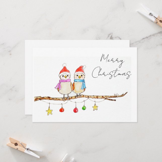 Invitation Two Little Birds  (Devant/Arrière en situation)