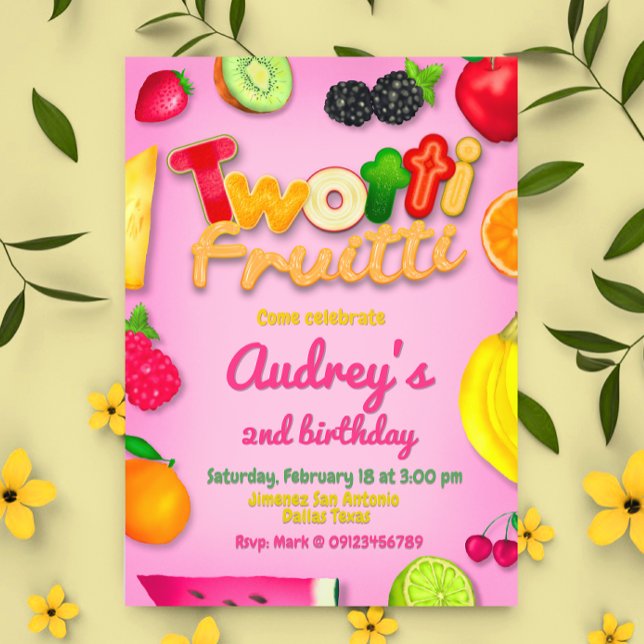 Invitation Twotti Fruitti - Fruits Anniversaire (Twotti Fruitti - Fruits Birthday Invitation)