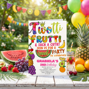 Invitation TWOtti Frutti Tropical fruit 2e anniversaire fill
