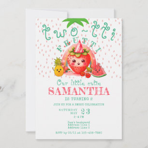 Invitation TWOTTI Tutti Frutti Fruit d'été Fille 2e anniversa