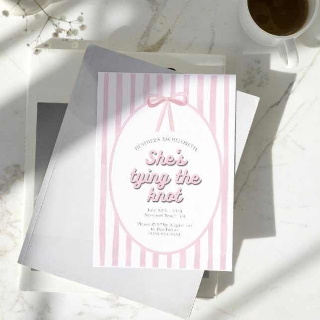 Invitation Tying Knot Bow Girl Bachelorette Party (Créateur téléchargé)