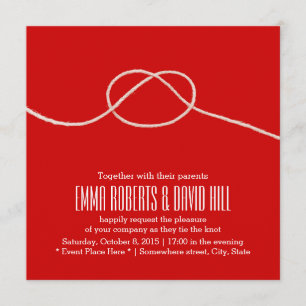 Invitation Tying Love Big Red Mariage