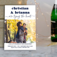 Tying the Knot Elegant Script Photo Fiançailles