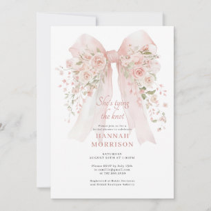 Invitation Tying The Knot Rose Pâle Baby Shower de Mariée