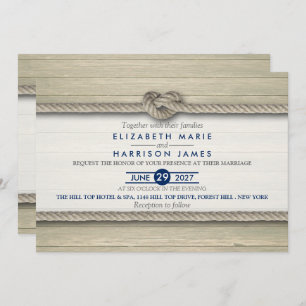 Invitation Tying The Knot Rustic Beach Wedding